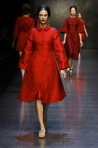 Vibrant red Dolce and Gabana coat.